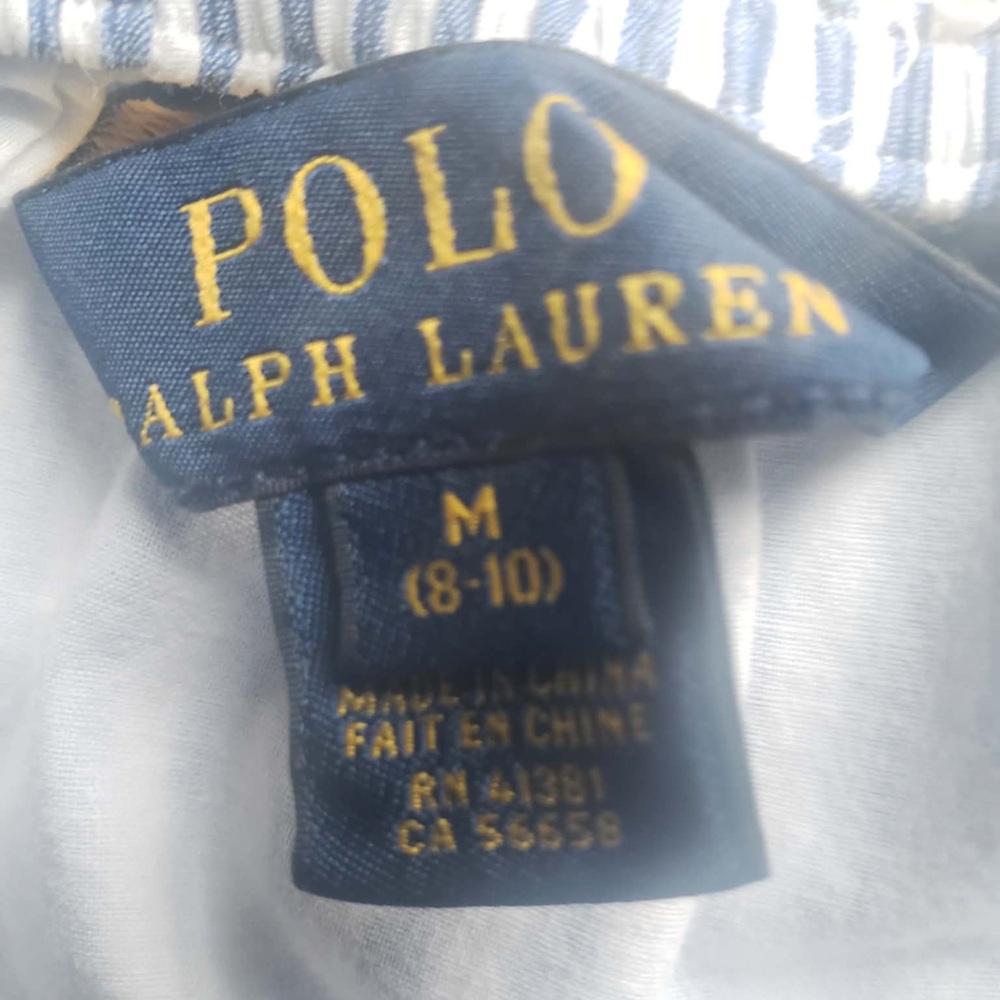 EUC. Girls M (8-10) Polo Ralph Lauren Pale Blue White Stripe Tiered Ruffle Skirt - Picture 6 of 9